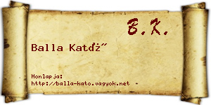 Balla Kató névjegykártya